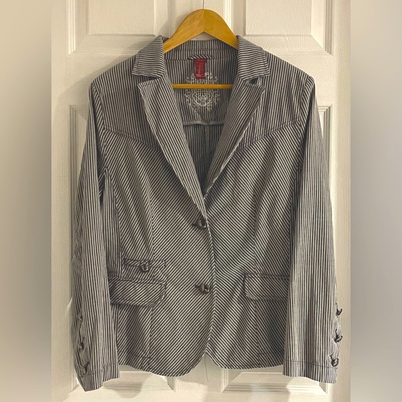 Sz.12-Olsen Europe-Pinstriped Blazer/Jacket - Picture 6 of 7